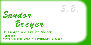 sandor breyer business card